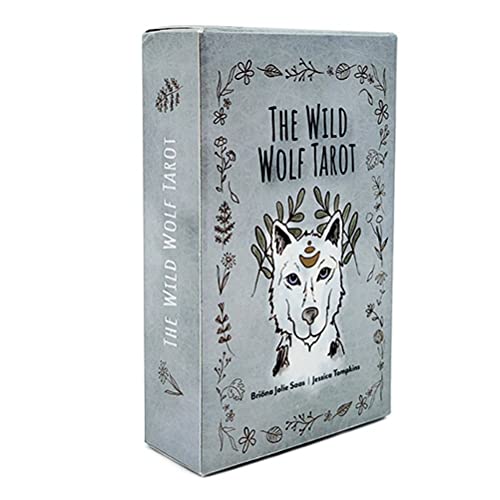 Baraja Lobo Salvaje Tarot clásica, Juego de 78 Cartas del Tarot Baraja de Adivinación Cartas del Tarot para Principiantes Seres Queridos o para Usted Mismo, Inglés