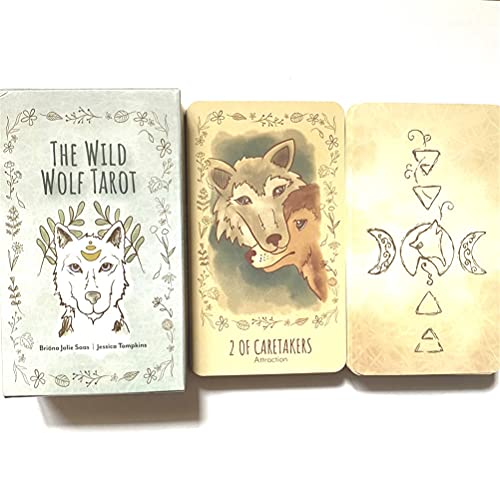 Baraja Lobo Salvaje Tarot clásica, Juego de 78 Cartas del Tarot Baraja de Adivinación Cartas del Tarot para Principiantes Seres Queridos o para Usted Mismo, Inglés