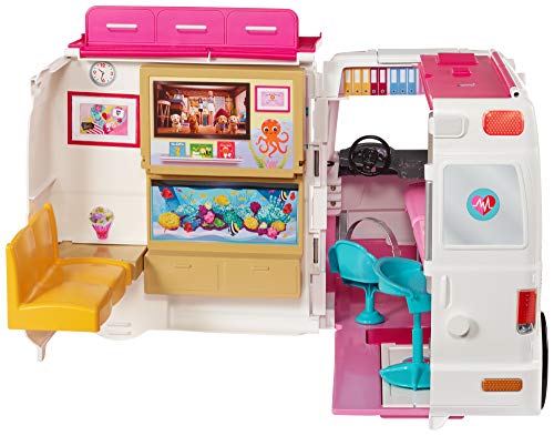 Barbie Ambulancia Hospital 2 en 1, accesorios de muñecas (Mattel FRM19)