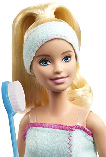 Barbie bienestar día en el Spa, muñeca rubia con accesorios, regalo para niñas y niños 3-9 años (Mattel GJG55) , color/modelo surtido