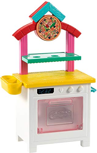 Barbie Chelsea Chef de pizzas Muñeca morena con cocina de juguete y accesorios, para niñas y niños +3 años (Mattel GTN63)