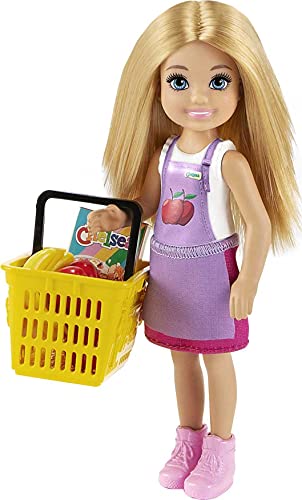 Barbie Chelsea Supermercado Muñeca con tienda de juguete y accesorios, para niñas y niños +3 años (Mattel GTN67)