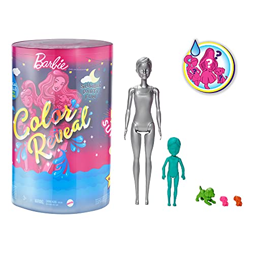 Barbie Color Reveal Caja Deluxe Fiesta de Pijamas Muñecas y accesorios divertidos (Mattel GRK14)