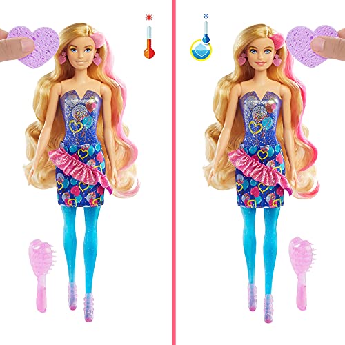 Barbie Color Reveal Fiesta, muñeca sorpresa de cumpleaños con accesorios de moda de juguete Mattel GTR96