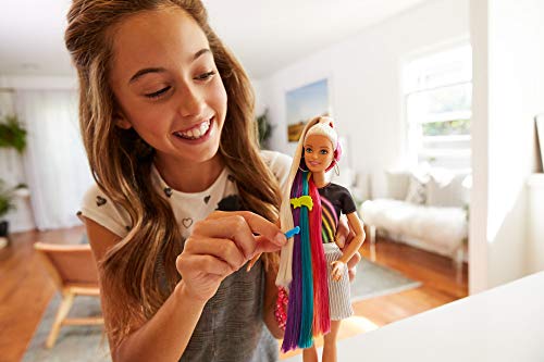 Barbie Destellos de Arociris, Muñeca rubia con cabello extra largo con accesorios para peinar, regalo para niñas y niños 3-9 años (Mattel FXN96) , color/modelo surtido