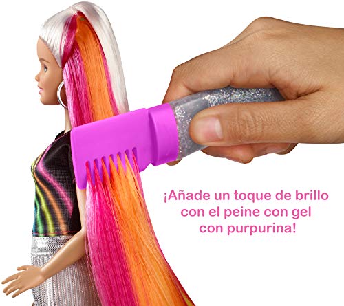 Barbie Destellos de Arociris, Muñeca rubia con cabello extra largo con accesorios para peinar, regalo para niñas y niños 3-9 años (Mattel FXN96) , color/modelo surtido