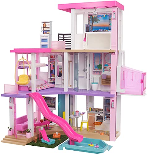 Barbie Dreamhouse 2021 Día y noche Casa para muñecas de juguete de 3 plantas con accesorios, regalo para niñas y niños +3 años (Mattel GRG93)