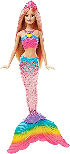 Barbie Dreamtopia - Muñeca Sirena Luces de Arcoíris, para niñas y niños 3-9 años (DHC40) + Duracell - Pilas Especiales alcalinas de botón de 1.5 V, Paquete de 8 Unidades