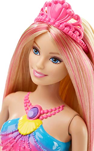 Barbie Dreamtopia, muñeca Sirena Luces de Arcoíris, regalo para niñas y niños 3-9 años (Mattel DHC40)