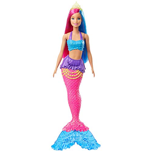 Barbie Dreamtopia Muñeca Sirena, pelo rosa y azul (Mattel GJK08)