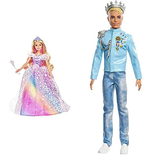 Barbie Dreamtopia Superprincesa, Edad Recomendada: 3-10 Años, Multicolor (Mattel Gfr45) + Princess Adventure, Principe Ken, Muñeco para Niñas Y Niños (Mattel Gml67)