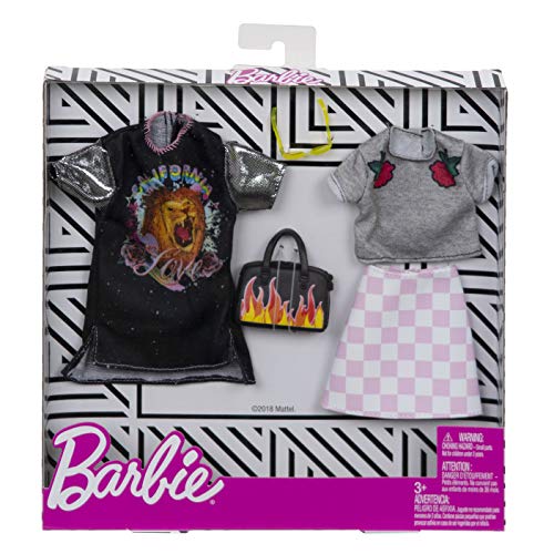 Barbie - Fashionistas Ropa con 2 conjuntos completos Ropa y accesorios para muñecas (Mattel FXJ59) , color/modelo surtido