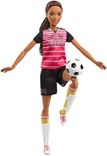 Barbie Fashionosta Made to Move - Muñeca articulada futbolista (Mattel FCX82)