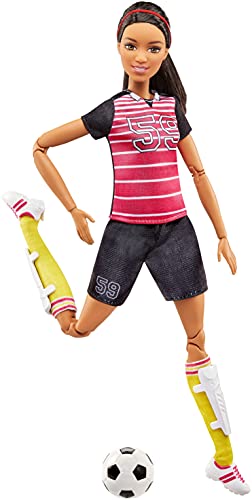 Barbie Fashionosta Made to Move - Muñeca articulada futbolista (Mattel FCX82)