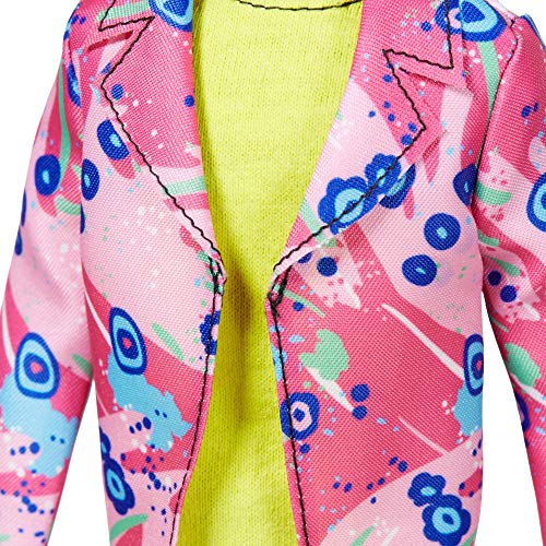 Barbie Ken 60 Aniversario Muñeco afroamericano con chaqueta rosa a la moda, regalo para niñas y niños +3 años (Mattel GRB44)