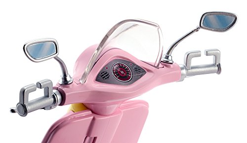 Barbie Moto Scooter rosa de muñeca y perrito (Mattel DVX56)