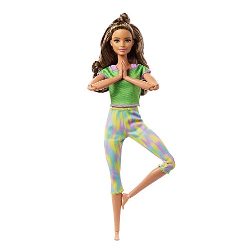 Barbie Movimiento sin límites Muñeca articulada morena con ropa deportiva de juguete (Mattel GXF05)