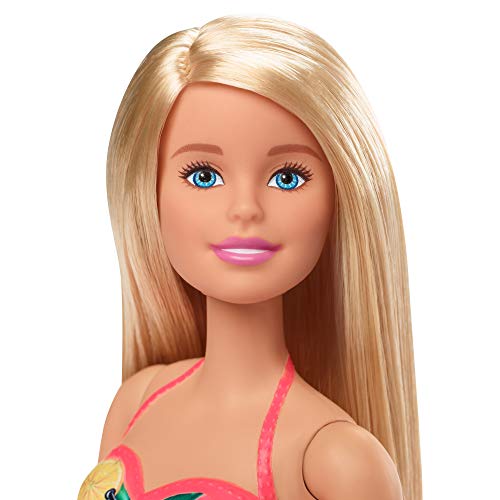 Barbie muñeca rubia de 30 cm con piscina, tobogán y accesorios, regalo para niñas y niños 3-9 años (Mattel GHL91)