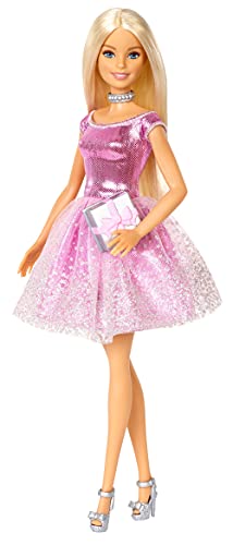 Barbie Muñeca rubia Feliz Cumpleaños con regalo (Mattel GDJ36) , color/modelo surtido