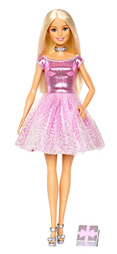 Barbie Muñeca rubia Feliz Cumpleaños con regalo (Mattel GDJ36) , color/modelo surtido