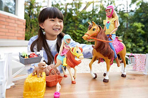 Barbie - Muñecas Barbie y Chelsea con caballos y accesorios, regalo para niñas y niños 3-9 años (Mattel GLL70), Embalaje sostenible