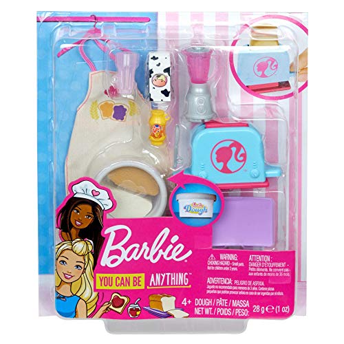 Barbie pack de accesorio pasteleria y cocina, pack de desayuno(Mattel GHK41)