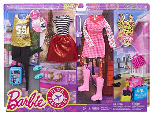 Barbie Pink Passport Ropa Barbie y Accesorios para las Muñecas (Mattel FLB31) , color/modelo surtido