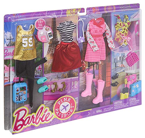 Barbie Pink Passport Ropa Barbie y Accesorios para las Muñecas (Mattel FLB31) , color/modelo surtido