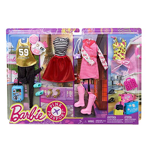 Barbie Pink Passport Ropa Barbie y Accesorios para las Muñecas (Mattel FLB31) , color/modelo surtido