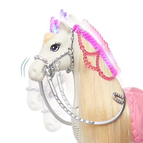 Barbie - Princess Adventures Prance y Shimmer Caballo y muñeca Rubia, Regalo niños +3 años (Mattel GML79), Embalaje estándar