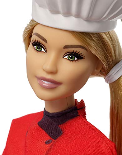 Barbie Quiero Ser Chef, muñeca rubia con accesorios (Mattel FXN99)