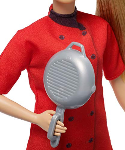 Barbie Quiero Ser Chef, muñeca rubia con accesorios (Mattel FXN99)