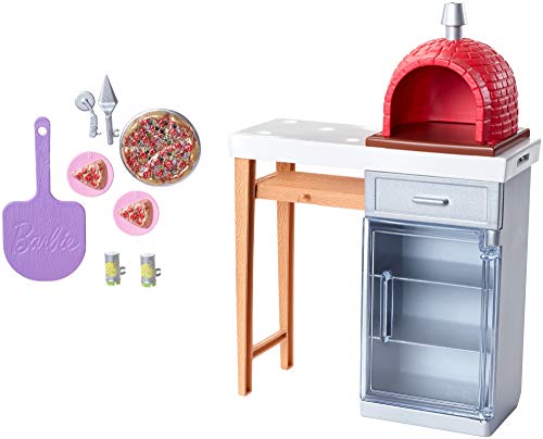 Barbie Quiero Ser Pizza Chef, accesorios de cocina (Mattel FXG39)