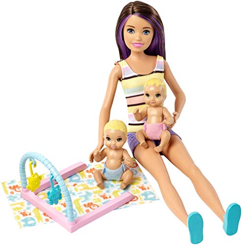 Barbie Skipper Hora de la siesta, Muñeca Canguro con bebés y accesorios, regalo para niñas y niños 3-9 años (Mattel GFL38)