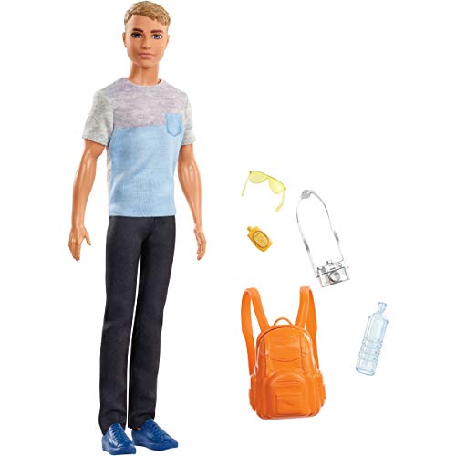 Barbie Vamos de Viaje, muñeco Ken con accesorios, regalo para niñas y niños 3-9 años (Mattel FWV15) , color/modelo surtido