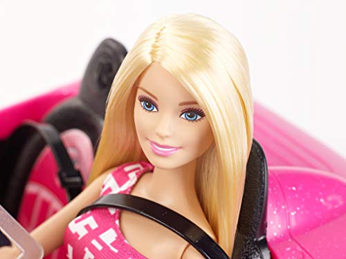 Barbie y su coche descapotable muñeca con coche, regalo para niñas y niños 3-9 años (Mattel DJR55)