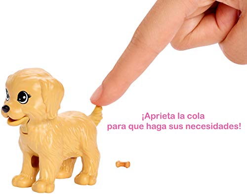 Barbie y su guardería de perritos, muñeca con mascotas y accesorios (Mattel FXH08)