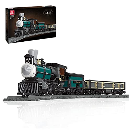 Barm Technics City Train Set, 560 + Pcs Retro Steam Train Rail Freight Train Juego de Bloques de construcción con vías de Tren, Ladrillos - Compatible con Lego 60198