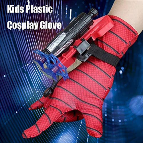 BASOYO Launcher Guantes para niños Spider-Man, guantes de plástico Cosplay Hero Launcher muñequera, juguete divertido para niños, juguete educativo, talla única