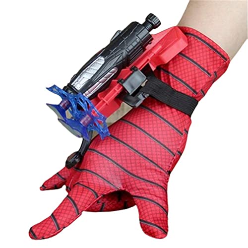 BASOYO Launcher Guantes para niños Spider-Man, guantes de plástico Cosplay Hero Launcher muñequera, juguete divertido para niños, juguete educativo, talla única