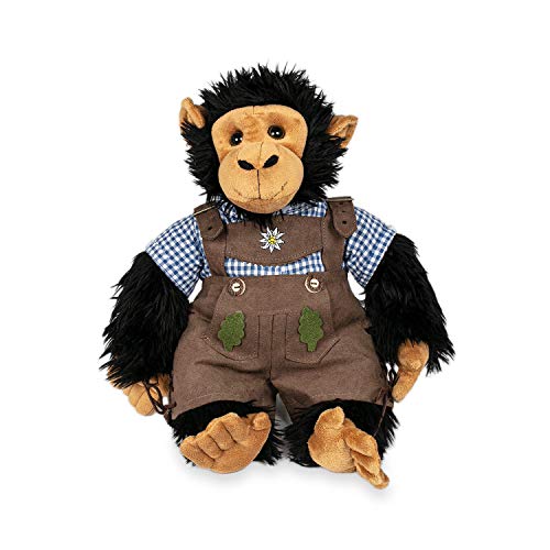 BavaRoi AFFE Coco - Peluche con pantalón de piel, para niños y niñas, color negro, 40 cm