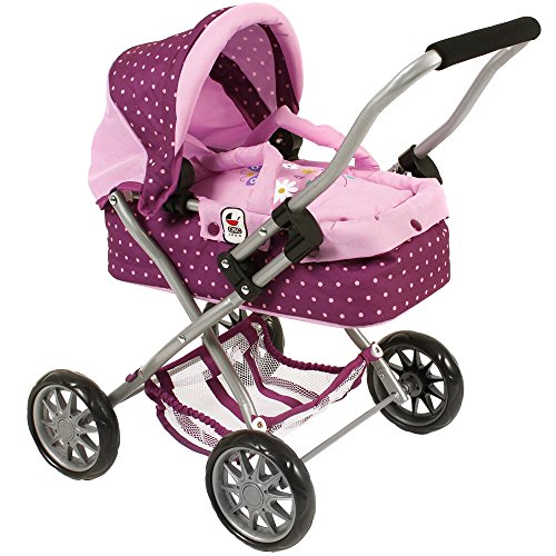 Bayer Chic 2000 555 29 – Carrito de Muñecas Smarty con Correa de Puntos Color Morado, Lila/Rosa