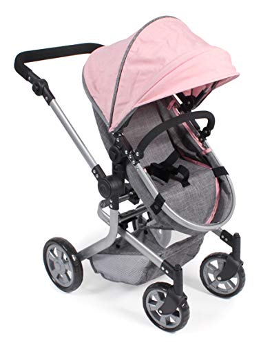 Bayer Chic 2000 595 - Cochecito de muñeca, Color Gris y Rosa