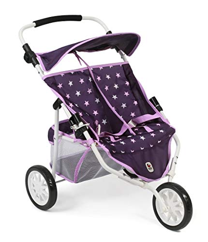 Bayer Chic 2000 697 71 Jogger - Carrito para muñecas gemelas, diseño de estrellas, color lila