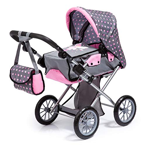 Bayer Design 13666Aa City Star - Cochecito Para Muñecas de Hasta 46 cm, Plegable, Combolsa, Moderno, Color Gris/Rosa Con Hada, Ajustable Entre 30 y 65 cm