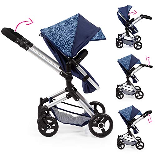 Bayer Design 18403Aa Neo Vario - Cochecito de Muñecas Combolso Cambiador, Convertible, Plegable, Color Azul