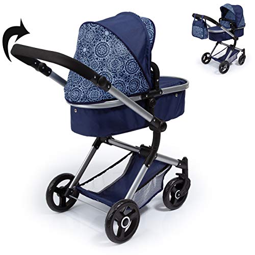 Bayer Design 18403Aa Neo Vario - Cochecito de Muñecas Combolso Cambiador, Convertible, Plegable, Color Azul