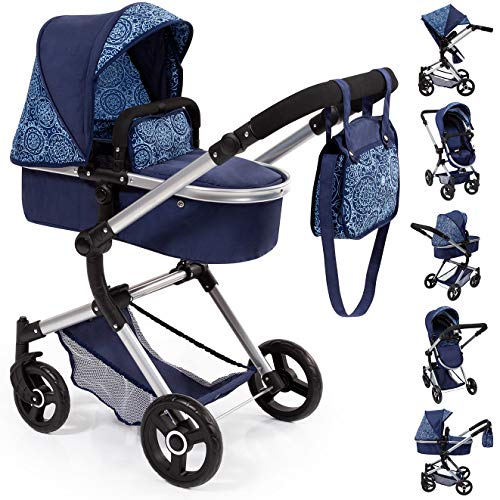 Bayer Design 18403Aa Neo Vario - Cochecito de Muñecas Combolso Cambiador, Convertible, Plegable, Color Azul