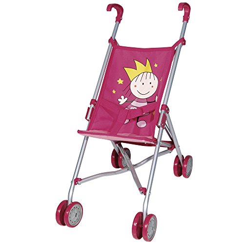 Bayer Design 30182AA Sillita de Paseo para muñecas, con cinturón de Seguridad, Cuatro Ruedas Dobles, Rosa, Princesa, Color, 58cm (30182)