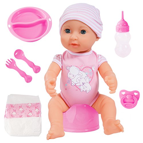 Bayer Design- Muñeca bebé recién Nacido Que Hace pipí, Piccolina First Newborn Baby, 40 cm, con Accesorios, Color Rosa (94071AE)